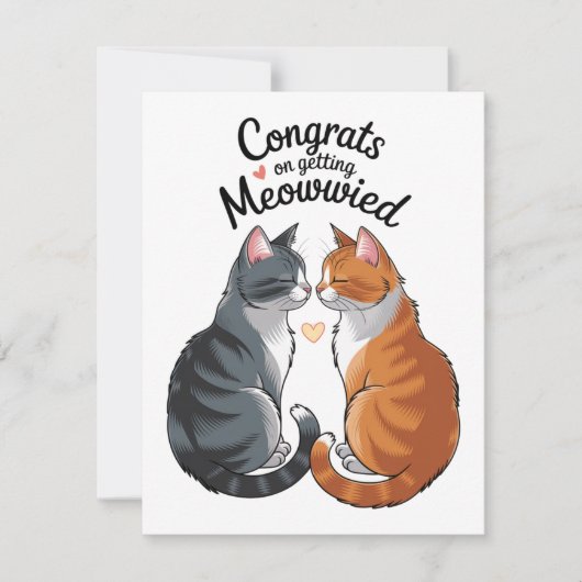 Lieve kattenliefhebber trouw felicitaties verlovin feestdagenkaart (Voorkant)