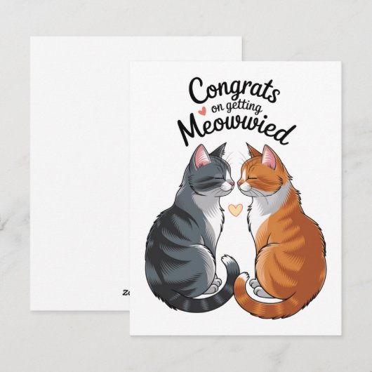 Lieve kattenliefhebber trouw felicitaties verlovin feestdagenkaart (Voorkant / Achterkant)