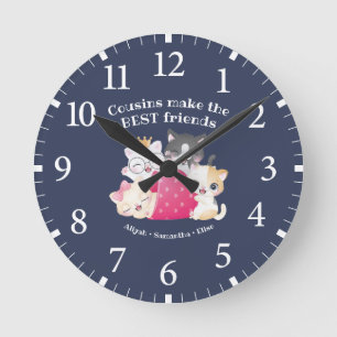 Lieve Kattenneven Maak de Beste Vrienden Custom Ronde Klok