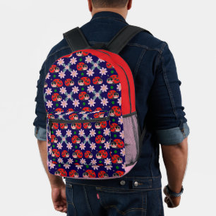 Lieve Kawaii Lieveheersbeestje Bloemige Naadloos P Bedrukte Rugzak