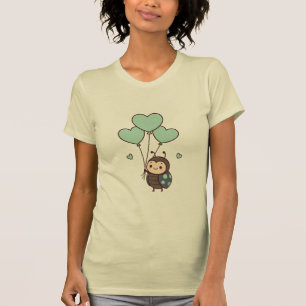 Lieve Kawaii Lieveheersbeestje Hart Ballon Kunst T-shirt