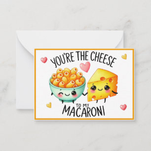 Lieve Kawaii Macaroni en Kaas Notitiekaartje