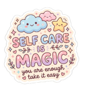 Lieve Kawaii Pastel Sticker met Smiley Wolken 