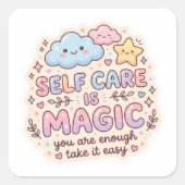 Lieve Kawaii Pastel Sticker met Smiley Wolken  (Voorkant)