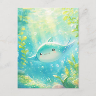 Lieve Kawaii Pijlrog Tropisch Rif Briefkaart