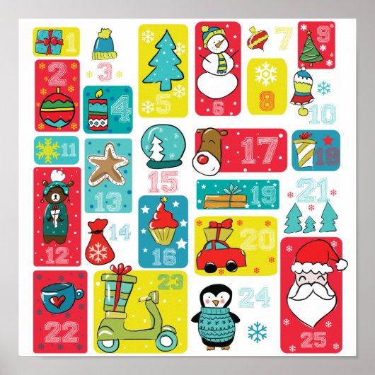 Lieve Kerst Adventkalender Poster (Voorkant)