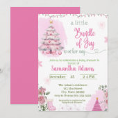 Lieve kerst-baby shower uitnodiging   (Voorkant / Achterkant)