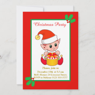Lieve Kerst Elf Uitnodiging