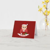 Lieve Kerst jongenscartoon kaart (Gele Bloem)