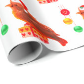 Lieve Kerst Kleine Vogel Cadeaupapier (Rol Hoek)