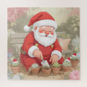 Lieve kerst kunst Santa tuinieren succulenten Legpuzzel