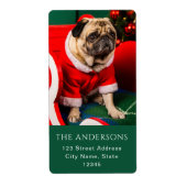 Lieve Kerst Peppige Hond Huisdier Foto Liefhebber  Etiket (Voorkant)