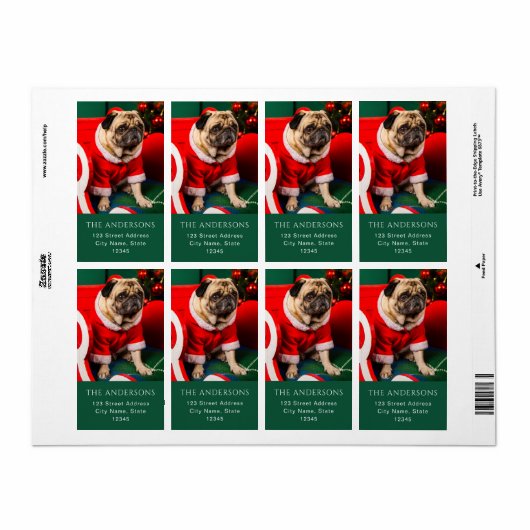 Lieve Kerst Peppige Hond Huisdier Foto Liefhebber  Etiket (Full Sheet)