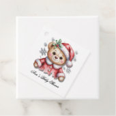 Lieve Kerstbeer en Sneeuwvlokken Dank je wel Bedankjes Labels (In situ)