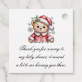 Lieve Kerstbeer en Sneeuwvlokken Dank je wel Bedankjes Labels (Achterkant)