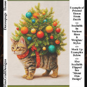 Lieve Kerstboom Kat/Kittens FN8L Decoupage Tissuepapier
