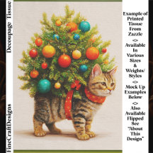 Lieve Kerstboom Kat/Kittens FN8R Decoupage