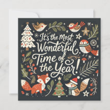 Lieve kerstbosroodborstjes en vossen Vakantie Auto