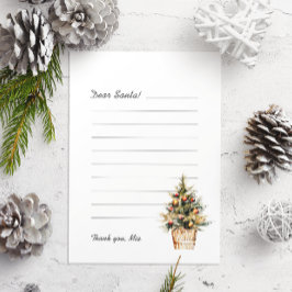 Lieve kerstbrief Vrolijke kerstboom Feestdagenkaart