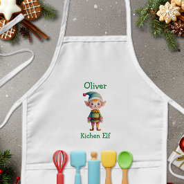 Lieve Kerstelf Gepersonaliseerd Kinder Schort