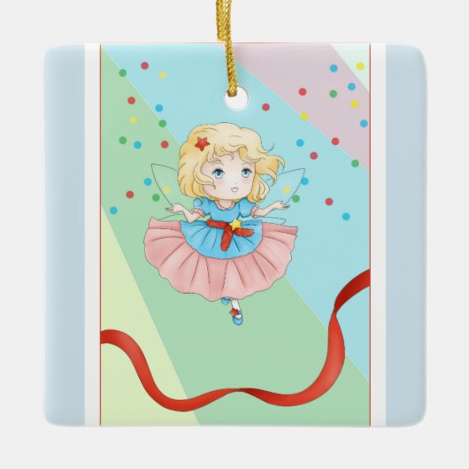 Lieve Kerstelf Keramisch Ornament (Voorkant)