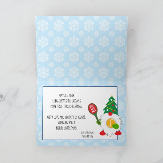 🎾Lieve Kerstelf met tennisbal Kaart (Binnen)