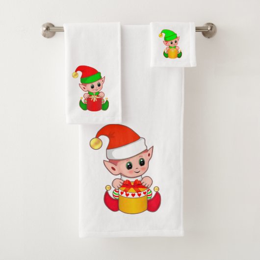 Lieve Kerstelfjes  Bad Handdoek (Insitu)