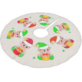 Lieve Kerstelfjes op lichtbeige Kerstboom Rok (Gekanteld)