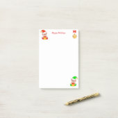 Lieve Kerstelfjes op Wit Post-it® Notes (Op bureau)