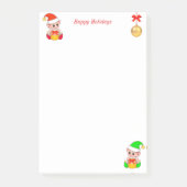 Lieve Kerstelfjes op Wit Post-it® Notes (Voorkant)