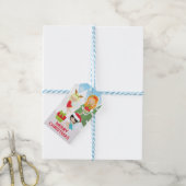 Lieve Kerstelfjes - Prettig Kerstmis Cadeaulabel (Met Touw)