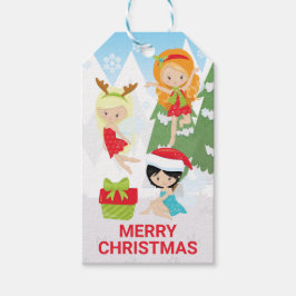 Lieve Kerstelfjes - Prettig Kerstmis Cadeaulabel