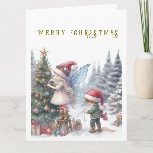 Lieve Kerstelfjes Vakantie Ansichtkaart Kaart (Voorkant)