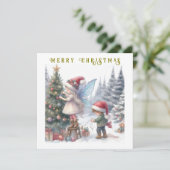 Lieve Kerstelfjes Vakantie Ansichtkaart Kaart (Staand voorkant)