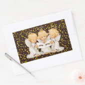 Lieve Kerstengelen Rechthoekige Sticker (Envelop)