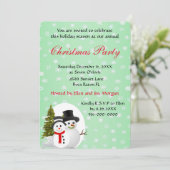 Lieve kerstfeest uitnodiging met sneeuwman (Staand voorkant)