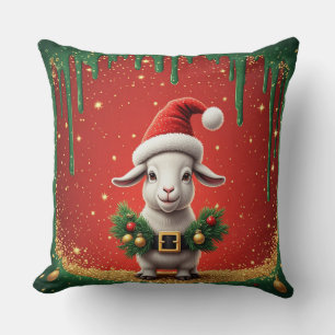 Lieve Kerstgeit met Kerstmannenhoed Festive Ontwer Kussen
