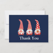 Lieve kerstgnomes gepersonaliseerde bedankkaart