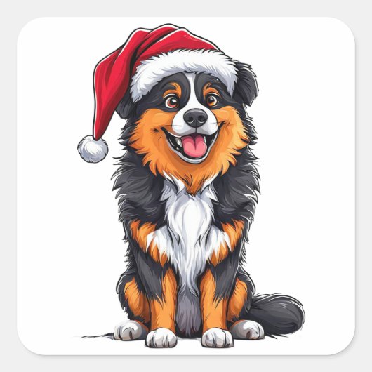 Lieve Kersthond Vierkante Sticker (Voorkant)