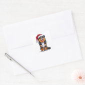 Lieve Kersthond Vierkante Sticker (Envelop)