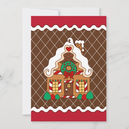 Lieve kersthuisjes kerstfeest uitnodigingen (Voorkant)