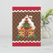 Lieve kersthuisjes kerstfeest uitnodigingen (Staand voorkant)