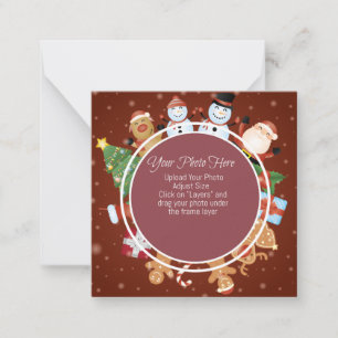 Lieve kerstkaart met eigen tekst notitiekaartje