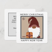 Lieve Kerstkabouter in gedempte kleuren Kerstkaart (Voorkant / Achterkant)