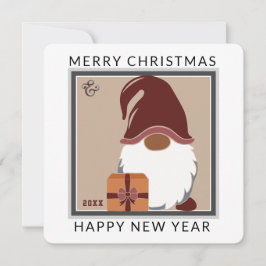 Lieve Kerstkabouter in gedempte kleuren Kerstkaart