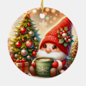 Lieve Kerstkabouter  Keramisch Ornament (Achterkant)