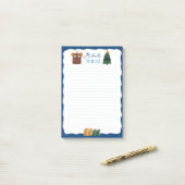 Lieve Kerstkat Blauw Aanpasbare Takenlijst Post-it® Notes (Op bureau)