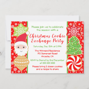 Lieve kerstkoekjesuitwisselingsparty kaart