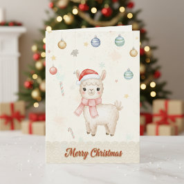 Lieve Kerstlama Kerstkaart Feestdagen Kaart