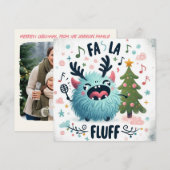 Lieve Kerstliederen Zanger "fa la fluff" Feestdagenkaart (Voorkant / Achterkant)